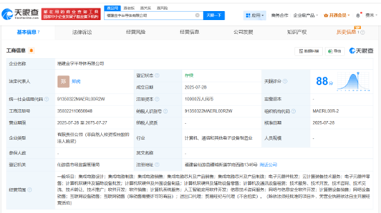 官网股票配资 金字火腿在福建成立半导体公司 注册资本1亿